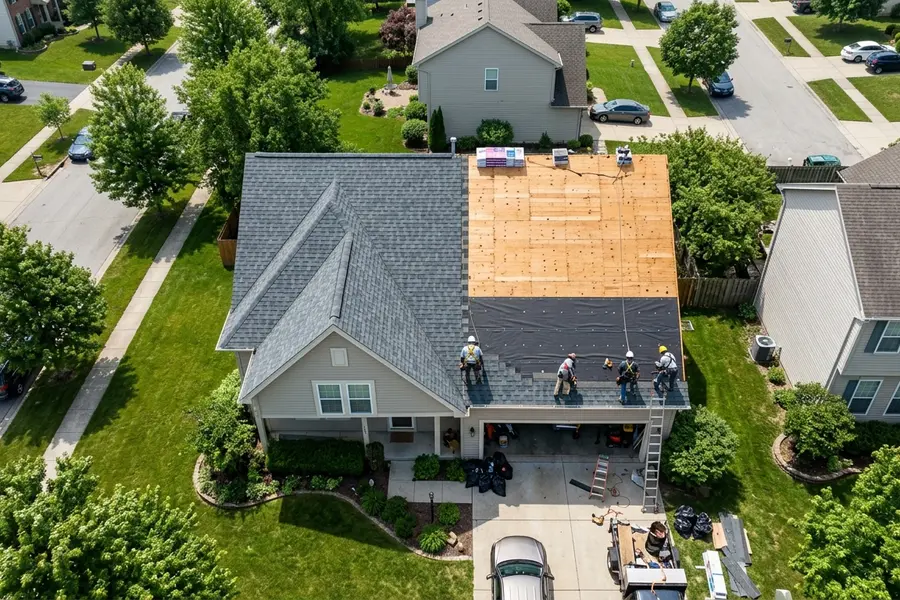 Beardman Building Services roof replacement in progress in Anna Maria